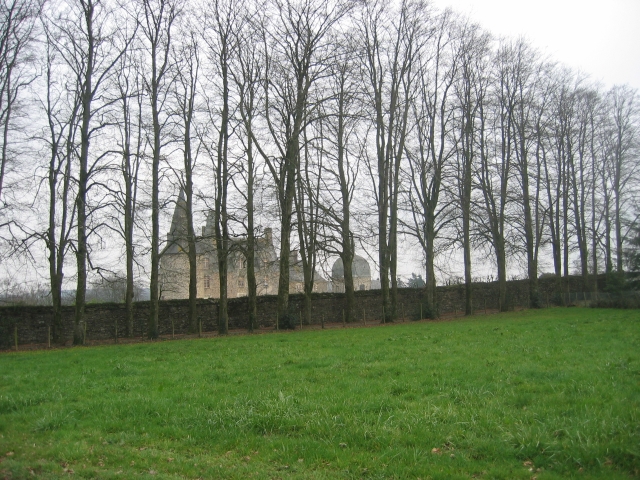 une dernière vision du château à travers les arbres