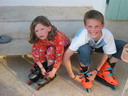 Eva et Josselin en roller
